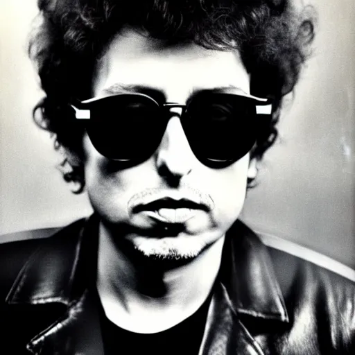 Prompt: Colorized Stylistic Portrait of Bob Dylan with shutter shades and a high top fade pompadour fade short hairstyle, taken in the 1970s, photo taken on a 1970s polaroid camera, grainy, real life, hyperrealistic, ultra realistic, realistic, highly detailed, epic, HD quality, 8k resolution, body and headshot, film still, front facing, front view, headshot and bodyshot, detailed face, very detailed face
