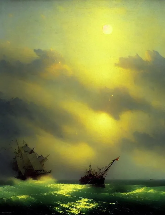 Image similar to post apocalypic city and sea dramatic art station aivazovsky