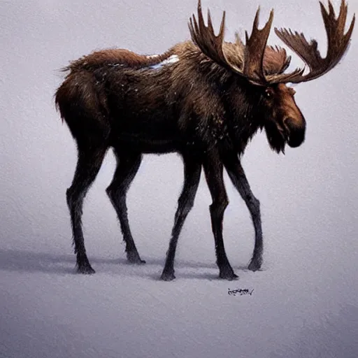 Image similar to moose furry by greg rutkowski