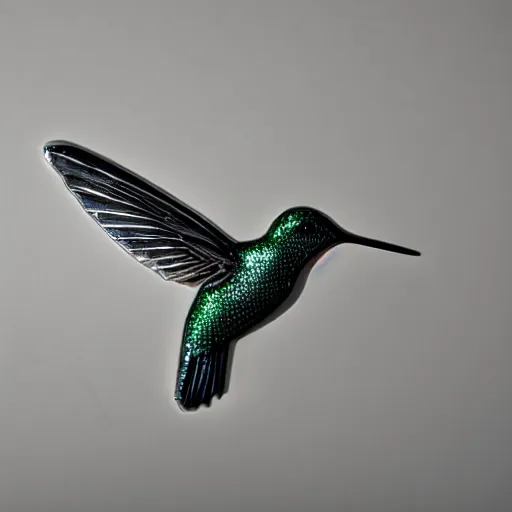 Image similar to intricate hummingbird delicately carved into block of ivory, bioluminescence, tendrils canon 5 d 5 0 mm lens