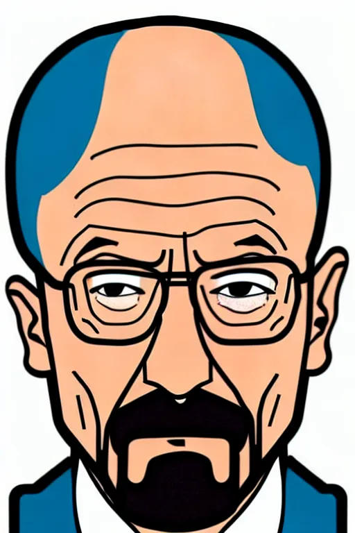 Image similar to walter white, in the style of dan parent, as drawn by dan parent for archie comics,