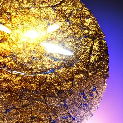 Image similar to tilt shift sphere leaf huge light intricate reflection diffraction marble gold obsidian preraffaellite photography cut, octane, artstation render 8 k neon