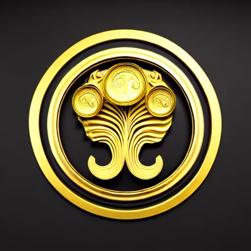 Prompt: stylized gold bok choy symbol with a coin in it's mouth : : ornate, dynamic, particulate, intricate, elegant, highly detailed, centered, artstation, smooth, sharp focus, octane render, 3 d