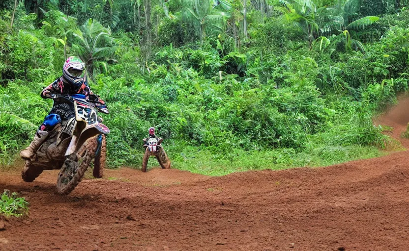 Image similar to a motocross track, in the jungle