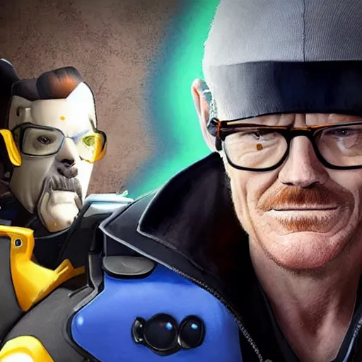 Image similar to Brian Cranston as a character from Overwatch