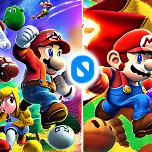 Image similar to DALL·E 2 versus Midjourney versus Stable Diffusion in Smash Bros.