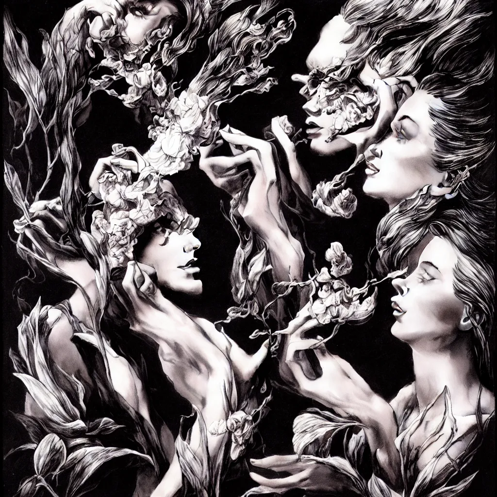 Image similar to fragrance advertising campaign by bernie wrightson