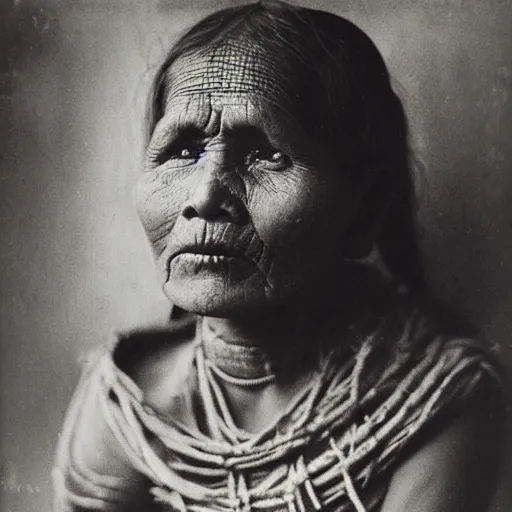 Prompt: vintage photo of a nepalese woman by edward s curtis, photo journalism, photography, cinematic, national geographic photoshoot