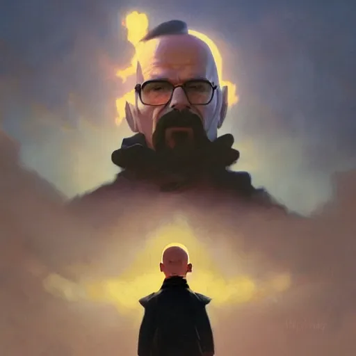 Image similar to ''cinematic shot'''' portrait'' lego walter white made by ivan aivazovsky, peter mohrbacher, greg rutkowski volumetric light effect broad light oil painting painting fantasy art style sci - fi art style realism premium prints available artwork unreal engine