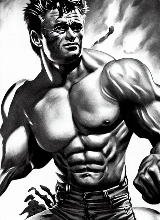 Image similar to james dean as the incredible hulk, fantasy illustration, dynamic lighting, ultra detailed, face and shoulders focus