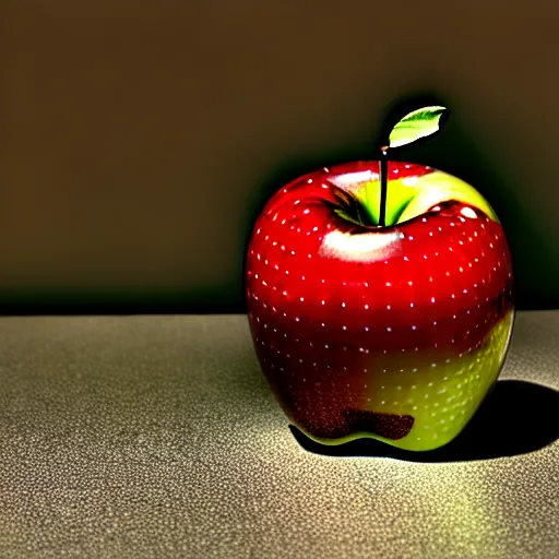 Prompt: a transparent glass apple