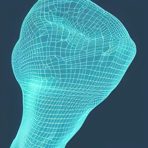 Image similar to side view of skin cells as hyper geometric 3d render