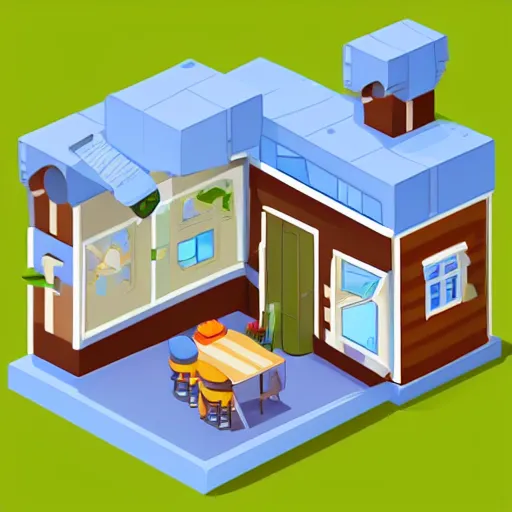 Image similar to cute isometric house