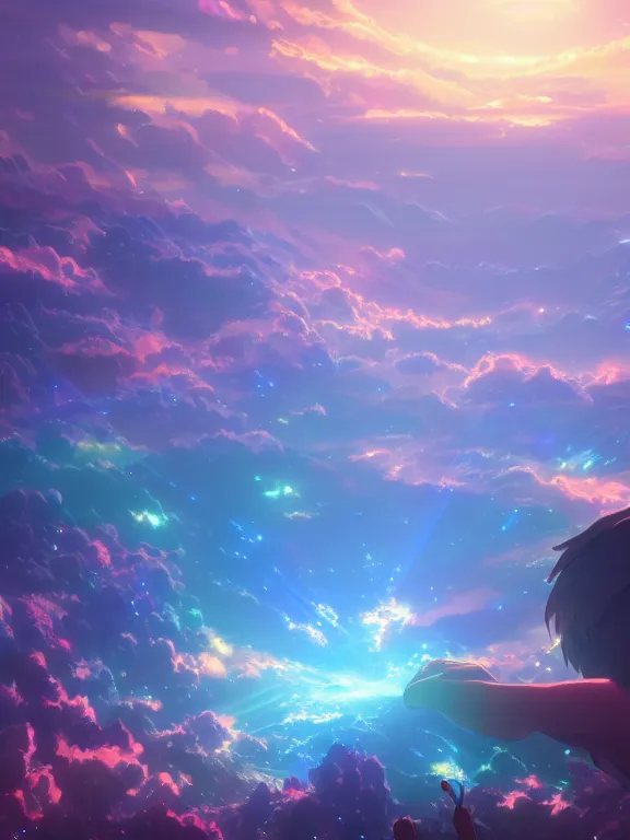 Prompt: a ultradetailed beautiful matte painting of a prismatic crystal absorbing the wonderful colors of the emotion around it to open the dream, anime art, high resolution 4 k, by makoto shinkai and beeple