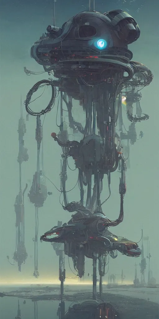 Image similar to mechanical starship with long tendrils, lots of hanging cables and wires, messy cords, sci - fi concept art, by john harris, by simon stalenhag, stunning, award winning