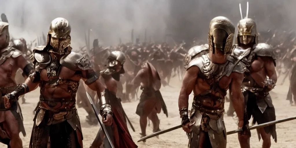 Image similar to film still of joe biden as a spartan warrior in the movie 3 0 0, 8 k