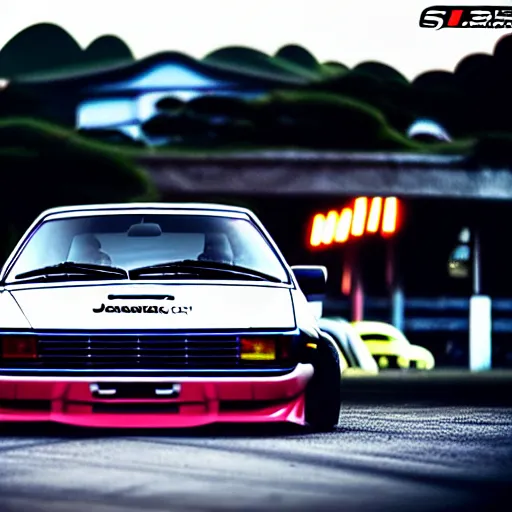 Prompt: a car S30 turbo drift at illegal car meet, Kanagawa prefecture, midnight mist lights, cinematic color, photorealistic, highly detailed wheels, highly detailed