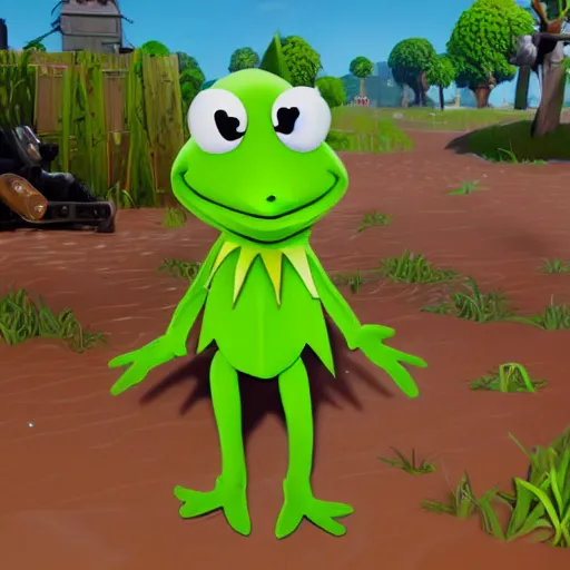 Image similar to Kermit the frog fortnite skin