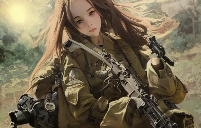 Prompt: war movie scene, squad, infantry girls, anime style, long hair, hair down, symmetrical facial features, explosions, wallpaper, from girls frontline, hyper realistic, pale skin, rule of thirds, extreme detail, detailed drawing, trending artstation, hd, trading card, by alphonse mucha, greg rutkowski, backlit