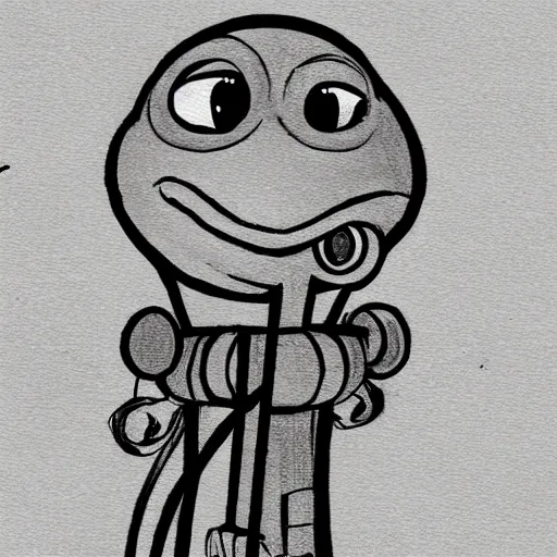 Prompt: cartoon drawing of pepe the frog singing into a microphone, pepe, artstation, cartoon