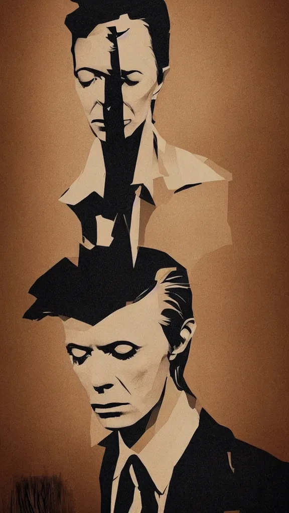 Prompt: David Bowie, in the style of David Lynch, by Wes Anderson, concept art, artstation