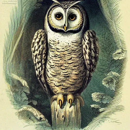 Prompt: owl, extremely detailed masterpiece, illustration, colorful, by audubon,