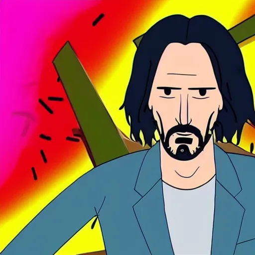 Image similar to Keanu reeves In Rick and Morty 4K detailed super realistic