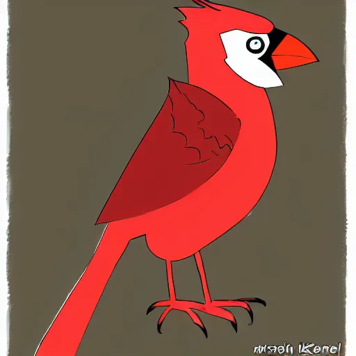 Image similar to female cardinal kenku, dungeons and dragons, female cardinal bird person,