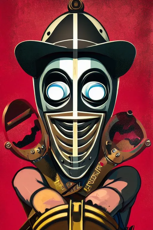 Image similar to masked skateboarder smile on face pop art, pixel, bioshock art style, face features, body features, ultra realistic art, digital painting, concept art, smooth, sharp focus, illustration, intricate, without duplication, elegant, confident posse, art by artgrem and richard hamilton and mimmo rottela, kirokaze and paul robertson