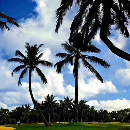 Image similar to Heaven Like place with beautiful clouds and palm trees