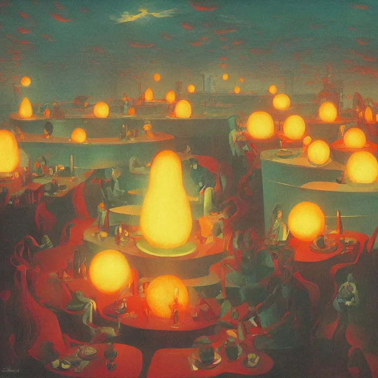 Image similar to spherical lava people at underwater restaurant Edward Hopper and James Gilleard, Zdzislaw Beksinski highly detailed