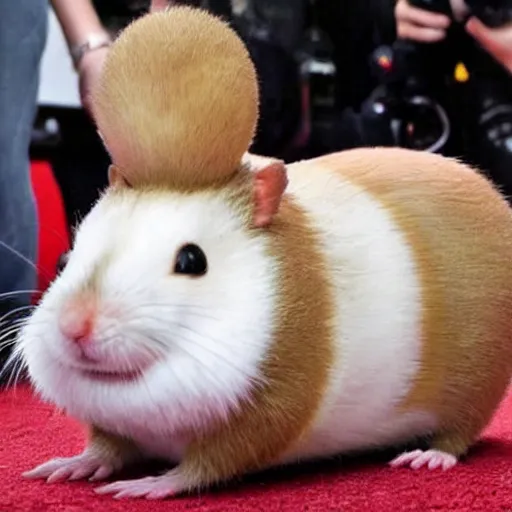 Image similar to scarlett johansson wearing a hamster costume