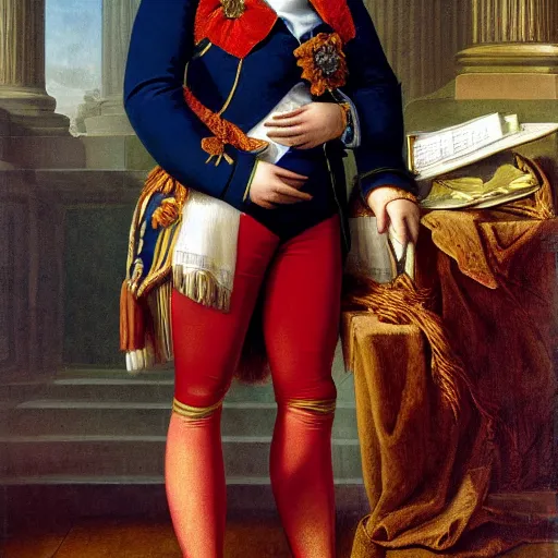 Image similar to photo, napoleon bonaparte sits on twine