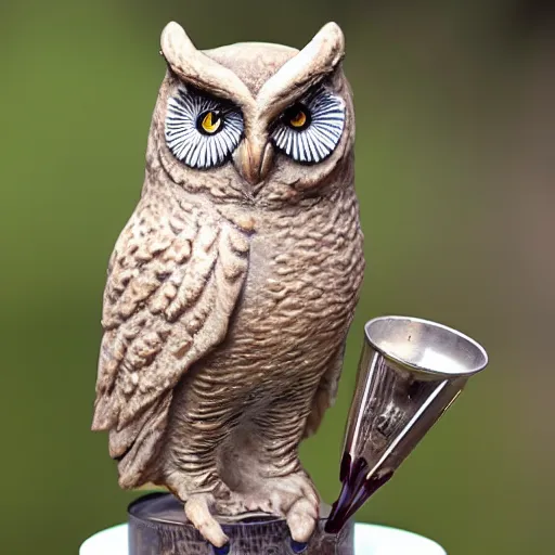 Prompt: owl smoking a bowl, photo