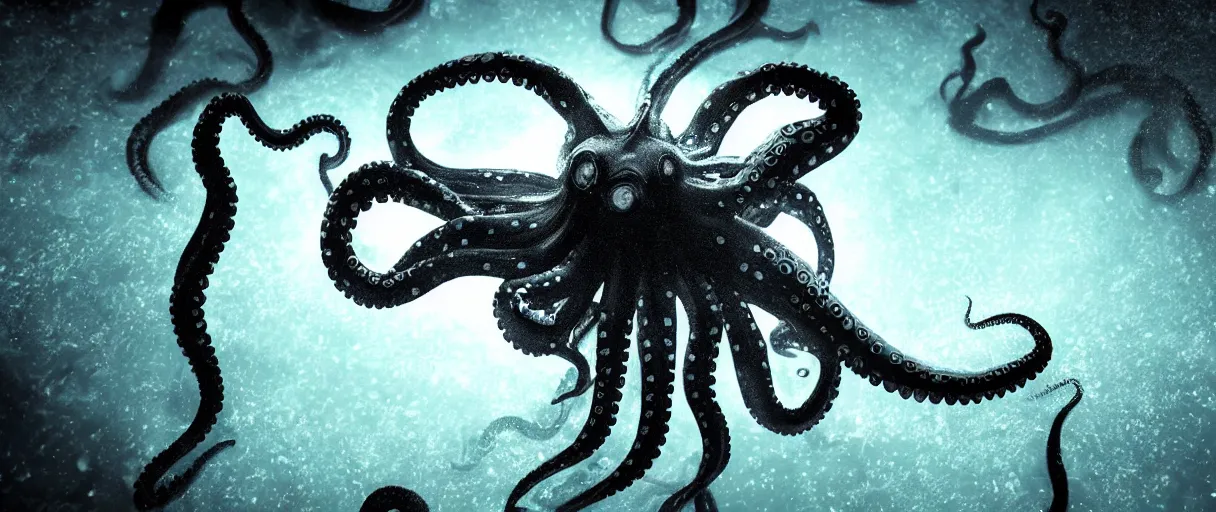 Prompt: ocean octopus dramatic lighting cinematic establishing shot extremely high detail foto realistic cinematic lighting post processed