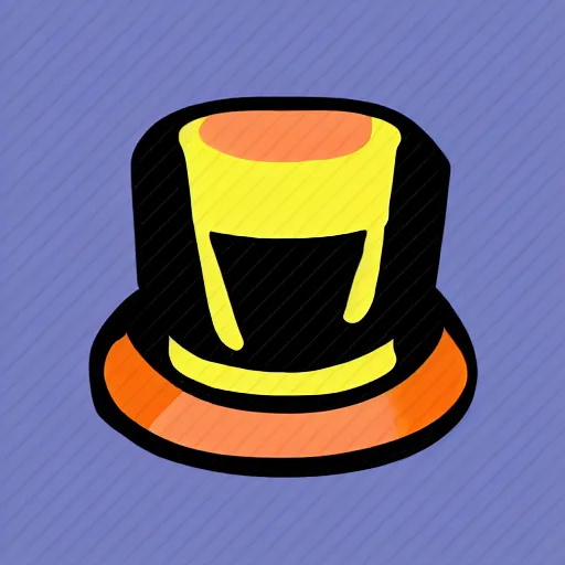 Prompt: top hat, app icon,