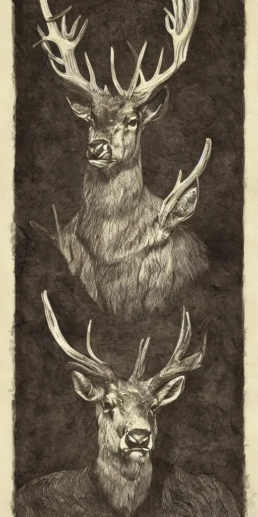 Image similar to a brilliant epic isograph print of a russian stag by josep tapiro baro in the style of baroque art, trending on art station