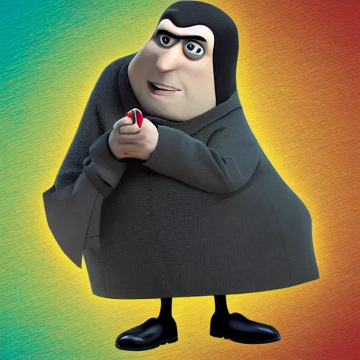 Prompt: Gru flipping the bird vector art, highly detailed, very detailed, simplistic, deep shading, cracked and distorted background