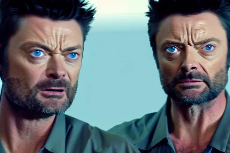 Image similar to film still frame of karl urban as wolverine, deepfake, high quality