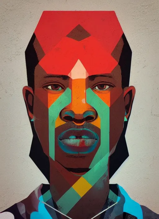 Image similar to symmetry!! portrait of an african man, by sachin teng, organic, cables, matte painting, geometric shapes, hard edges! graffiti, street art