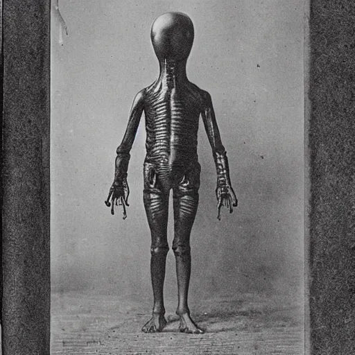 Prompt: daguerrotype of the first alien sighting in 1 8 8 5