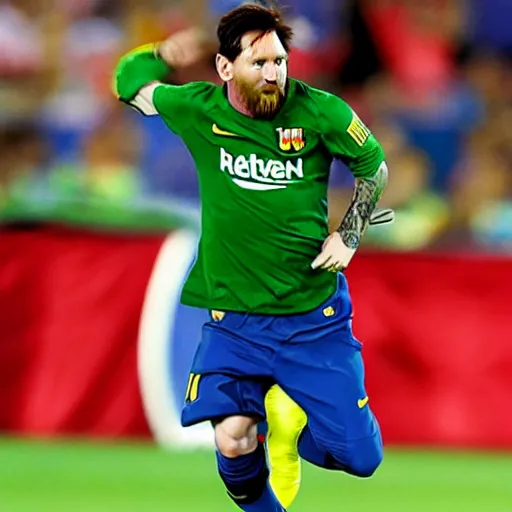 Image similar to Lionel Messi as Hulk