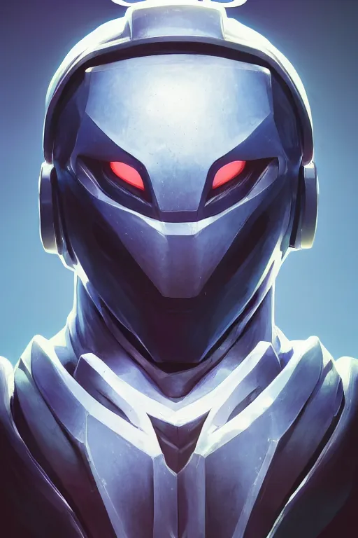 Image similar to epic mask helmet robot ninja portrait stylized as fornite style game design fanart by concept artist gervasio canda, behance hd by jesper ejsing, by rhads, makoto shinkai and lois van baarle, ilya kuvshinov, rossdraws global illumination radiating a glowing aura global illumination ray tracing hdr render in unreal engine 5