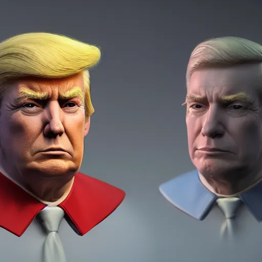 Image similar to portrait of trump, 8 k uhd, unreal engine, octane render in the artstyle of finnian macmanus, john park and greg rutkowski