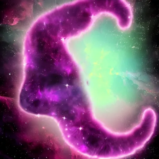 Prompt: Purple nebula in the shape of a cat\'s claw,artstation,highly detailed