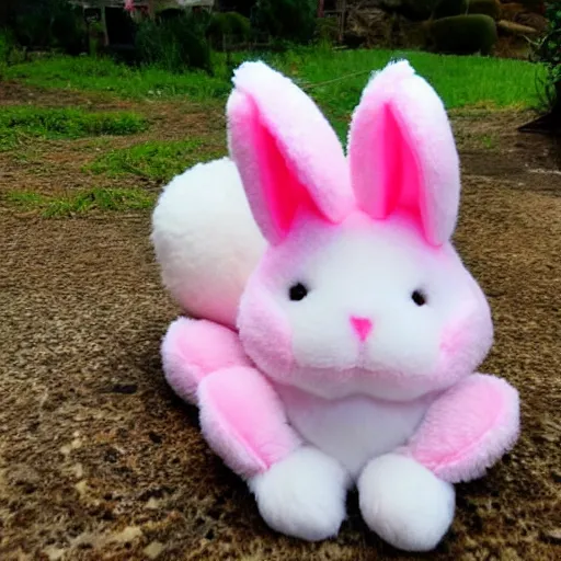 Image similar to an adorable pink bunny creature