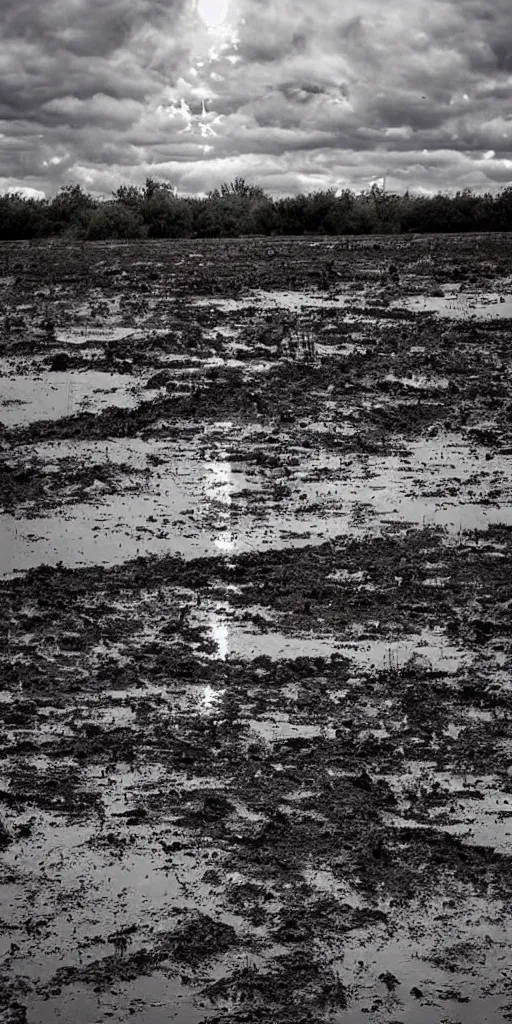 Image similar to thorns in the mud water drip photography sky realistic stormcloud with glimpses of flares