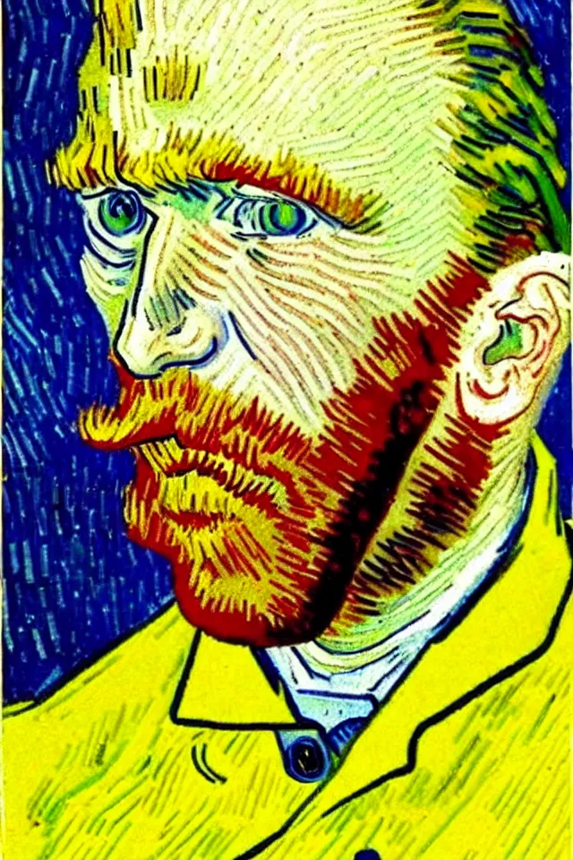 Image similar to wink, winking self - portrait of van gogh, wink and smile, happy vincent, one eye closed