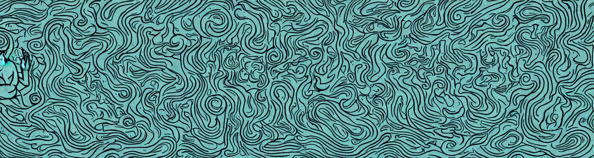 Image similar to meditating Cthulhu lost in Twin Peaks while David Lynch is shape-shifting in the background, fractal tile, mike judge art style, 90s mtv illustration