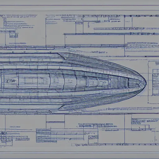 Prompt: blueprint of a spaceship